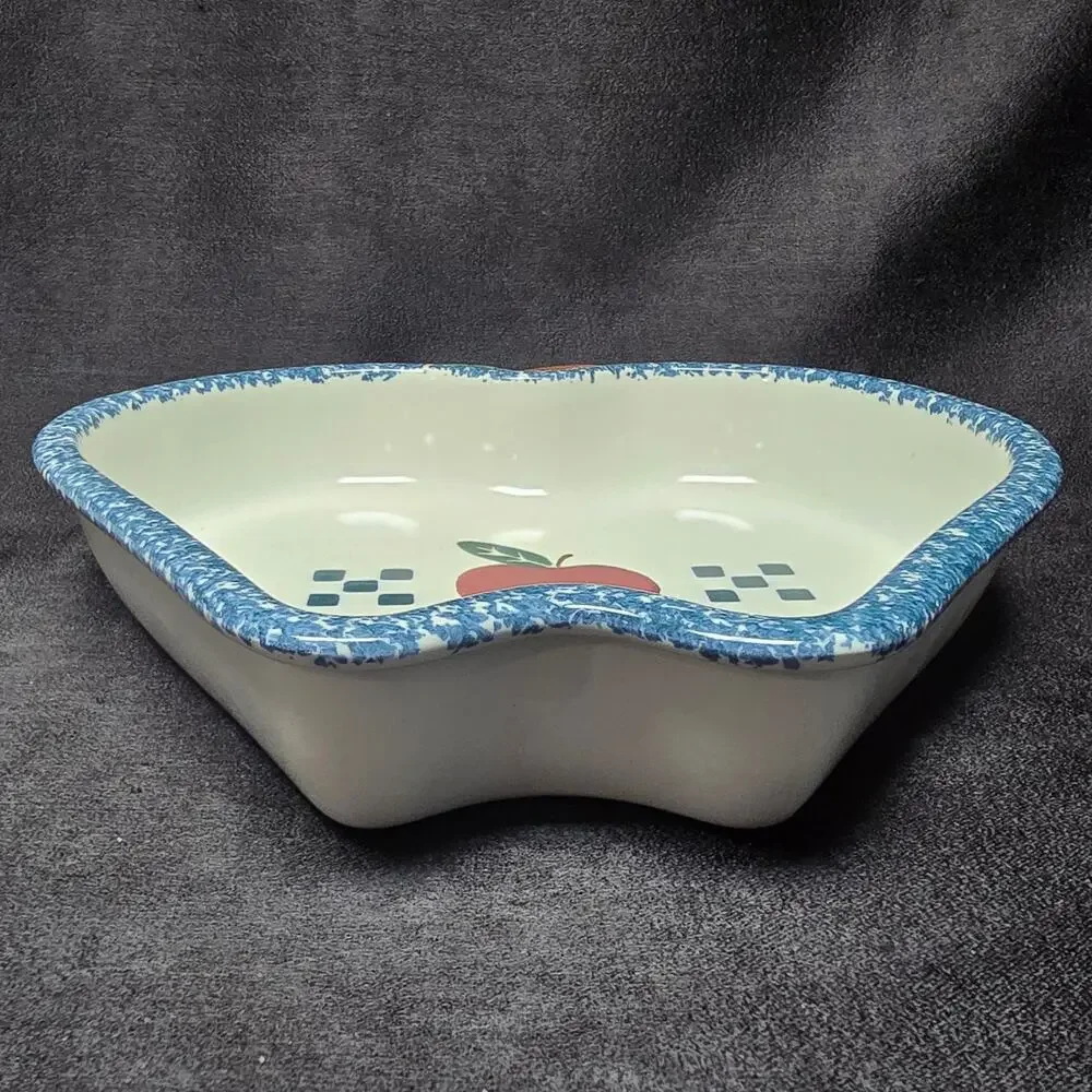 Chaparral Pottery U.S.A. Ceramic Stoneware Apple Shaped Baking / Serving Dish